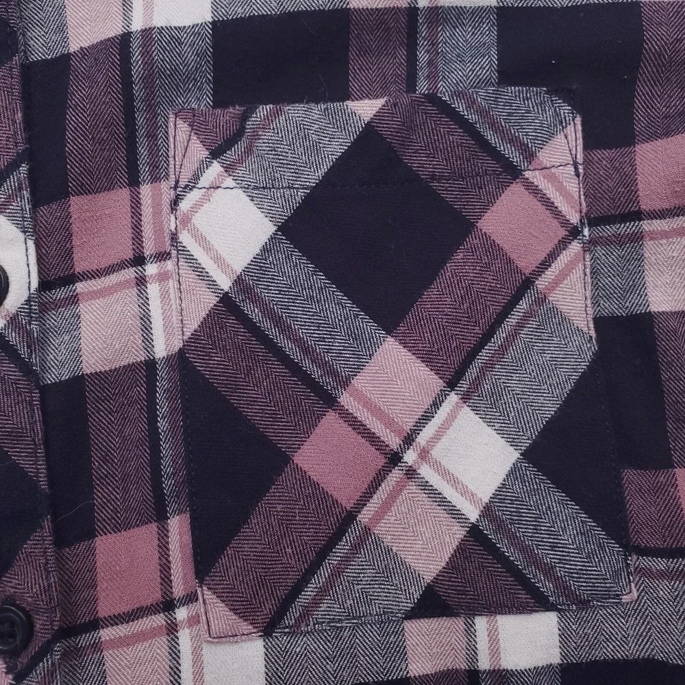 Orvis Shirt Womens Large Blue Pink Flannel Plaid Tartan Lightweight Camp Cabin